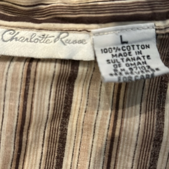 🤎VINTAGE Charlotte Russe 3/4 3 Striped Button Top🤎 - Picture 9 of 10